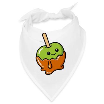 Kawaii Grüner Apfelkaramell Tropf - Bandana - Weiß - Vorne