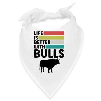 Stier Spruch Retro Style - Bandana - Weiß - Vorne