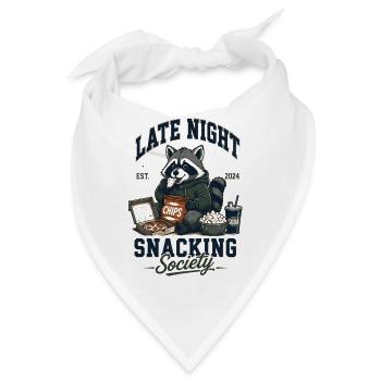 Late Night Snacking Society Waschbär - Bandana - Weiß - Vorne