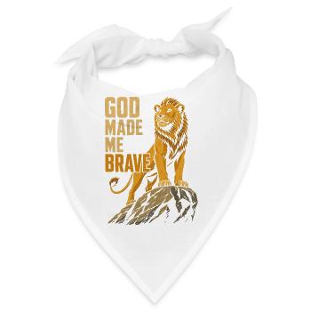 Gott machte mich mutig junger Löwe Christlich - Bandana - Weiß - Vorne