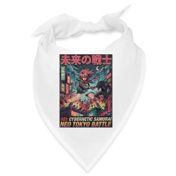 Neon-Tokyo Cyber-Samurai - Bandana - Weiß - Vorne