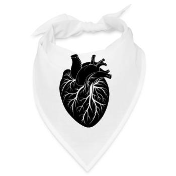 anatomisches Herz - Bandana - Weiß - Vorne