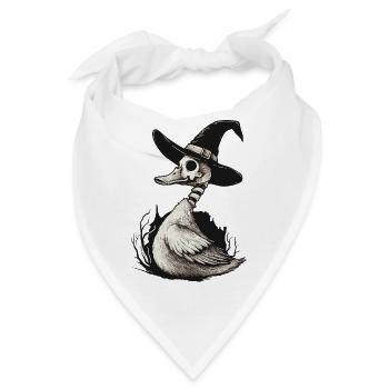Skelett Ente mit Hexenhut - Bandana - Weiß - Vorne