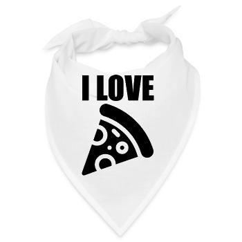 Ich liebe Pizza - Bandana - Weiß - Vorne