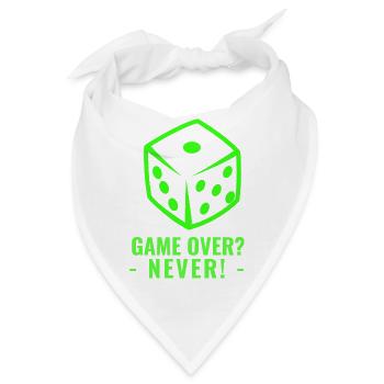 GAME OVER? - NEVER! - Bandana - Weiß - Vorne