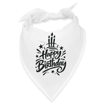 Herzlichen Glückwunsch zum Geburtstag Schwarze Grunge-Buchstaben - Bandana - Weiß - Vorne