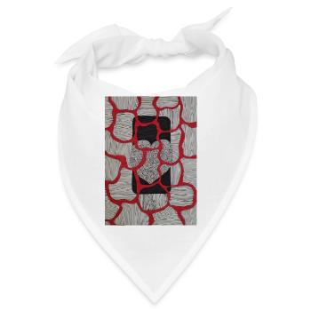 Rot-Weiß Schwarzes Herz - Bandana - Weiß - Vorne