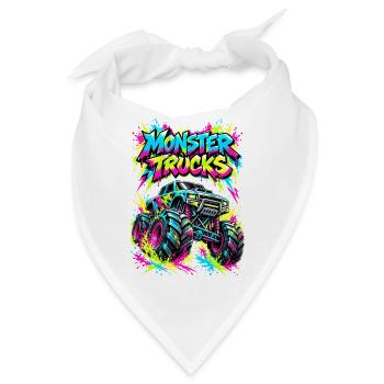 Monster Trucks Graffiti Neon - Bandana - Weiß - Vorne