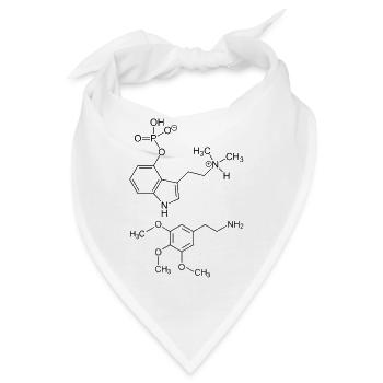 Psilocybin- und Meskalinmoleküle - Bandana - Weiß - Vorne