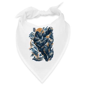 Abstrakt Gorilla Bouldern – Modernes Design - Bandana - Weiß - Vorne
