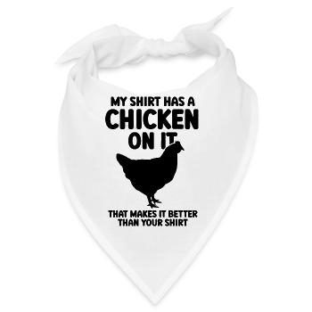 Huhn Shirt Humor - Bandana - Weiß - Vorne