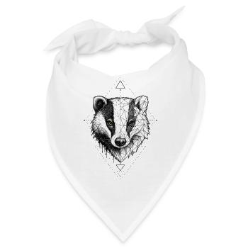 Dachs – Geometrisches Tier Tattoo Design - Bandana - Weiß - Vorne