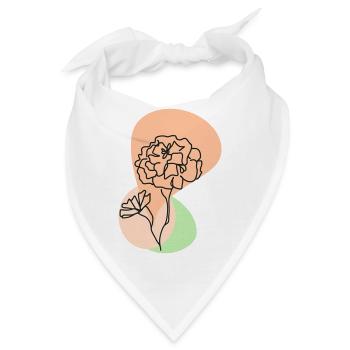 Pastellblume im Linienstil - Bandana - Weiß - Vorne