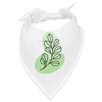 Botanische Eukalyptusblattlinie in Pastell - Bandana - Weiß - Vorne