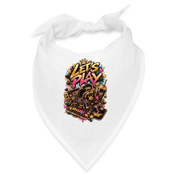 Lass uns spielen Neon Gaming Krone - Bandana - Weiß - Vorne