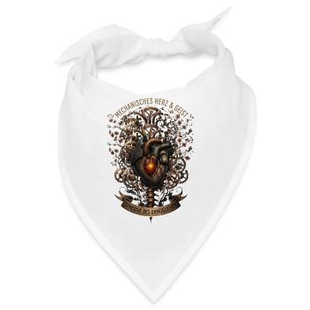 Herz Anatomie- Mechanisches Herz Steampunk - Bandana - Weiß - Vorne