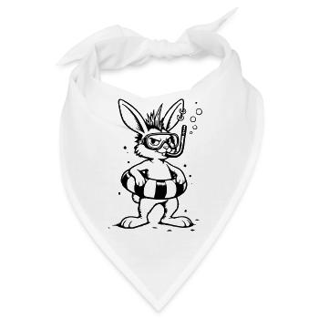 Bunny Punk, der Unterwasser-Forscher (1C) - Bandana - Weiß - Vorne