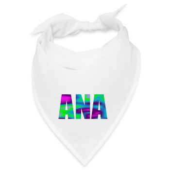 Vorname Ana in bunten Großbuchstaben - Bandana - Weiß - Vorne