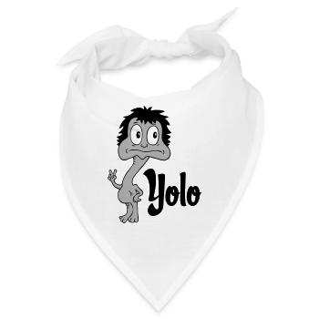 Sprüche Lustige Comic Yolo - Bandana - Weiß - Vorne