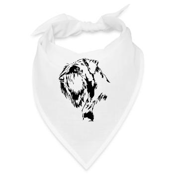 RIESENSCHNAUZER Schnauzer Hundeportrait Wilsigns - Bandana - Weiß - Vorne