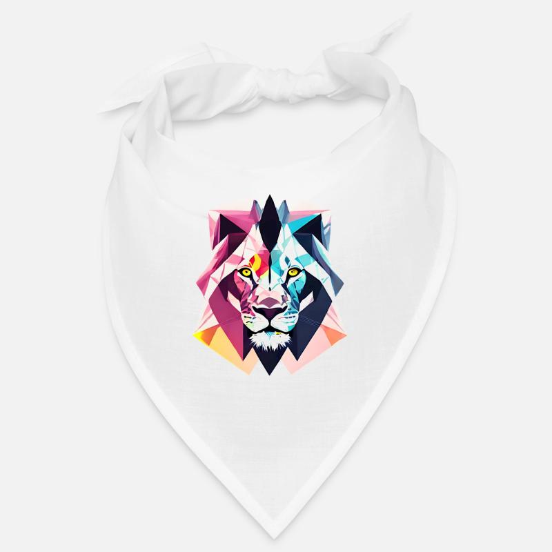 Polygon Löwe - Bandana - Weiß