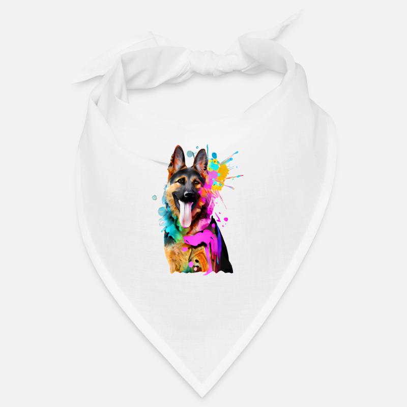 Farbkleckse Schäferhund Bandana