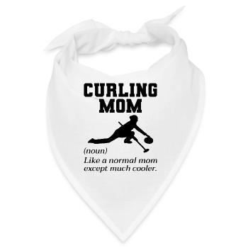 Curling Mama Winter Eissport Curler Muttertag - Bandana - Weiß - Vorne