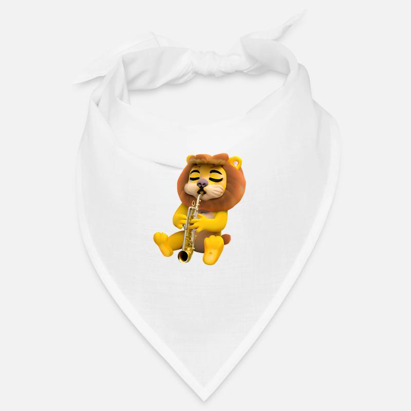 Lion avec saxophone Bandana