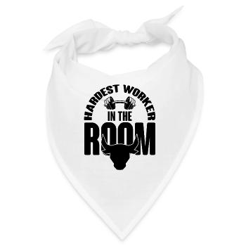 HARDEST WORKER IN THE ROOM Muscle Shirt Power Lift - Bandana - Weiß - Vorne