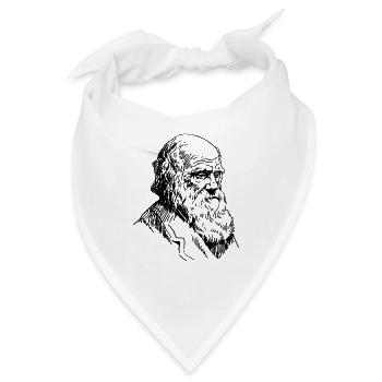 Porträt Darwin Biologie Evolutionstheorie - Bandana - Weiß - Vorne