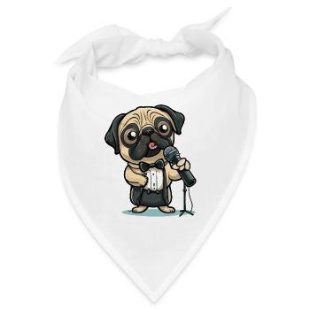 Mops-Comedy-Club - Bandana - Weiß - Vorne
