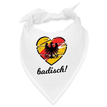 Ein Herz für Badische - Bandana - Weiß - Vorne