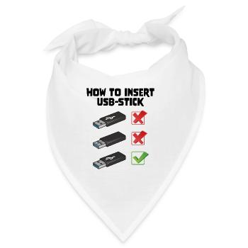 How To Insert USB Stick Funny Programmer Meme - Bandana - Weiß - Vorne