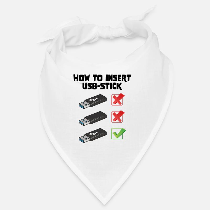 How To Insert USB Stick Funny Programmer Meme Bandana