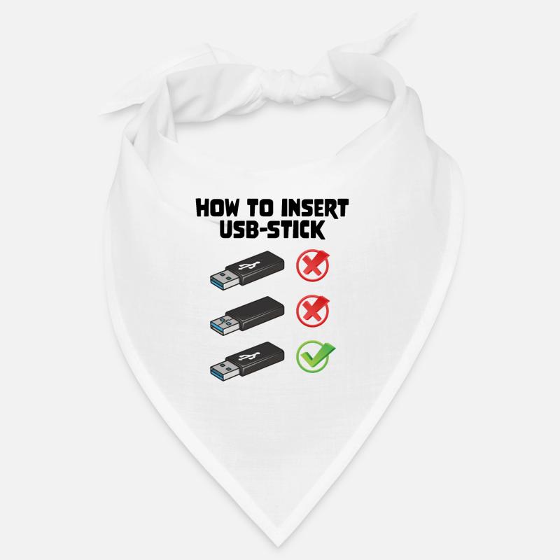 How To Insert USB Stick Funny Programmer Meme Bandana