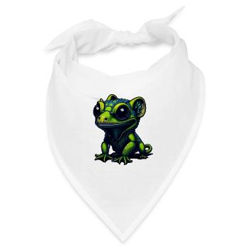 Gamer's Perfect Illustration - Cute Colorful Gekko - Bandana - Weiß - Vorne