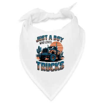 Just a boy who loves trucks - Bandana - Weiß - Vorne