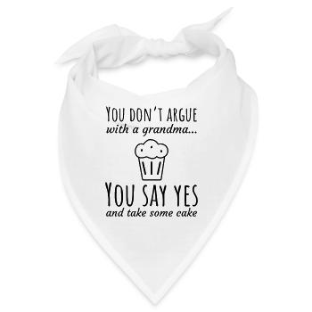 Oma-Regel: Ja sagen, Kuchen nehmen - Bandana - Weiß - Vorne