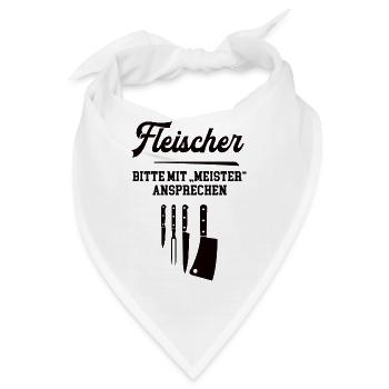 Fleischer Meister Prüfung Bestanden Fleischerei - Bandana - Weiß - Vorne