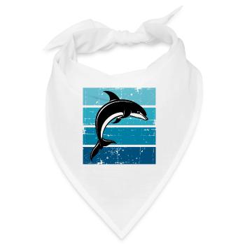 Delphin Ozean Meeres Walfisch Delphin - Bandana - Weiß - Vorne