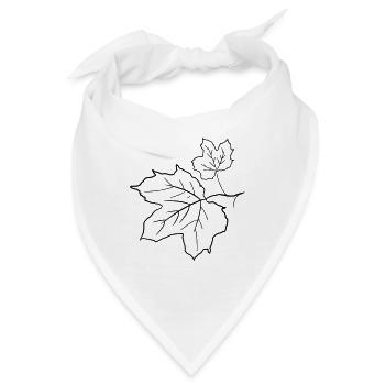 Ahornblatt / Ahorn Blätter, dekorative Zeichnung. - Bandana - Weiß - Vorne