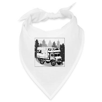 Camping - Unimog - Adventure - Oldtimer - Bandana - Weiß - Vorne