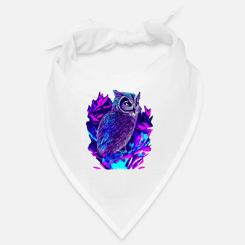 Neon Eule Psychedelische Eulen Kunst Bandana