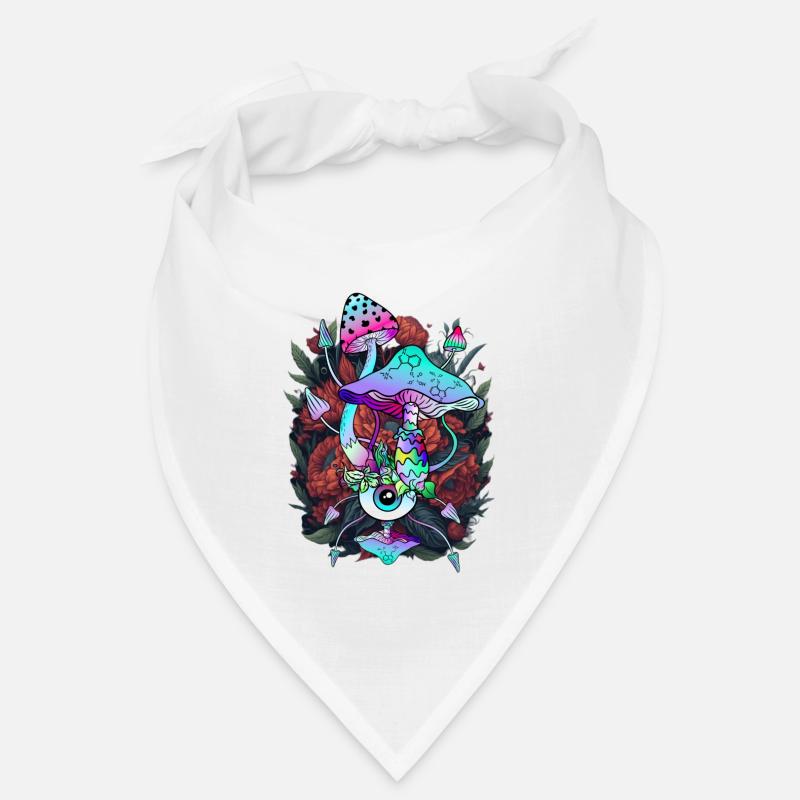 Champignon Psychédélique - Eyes Art with Flowers Bandana