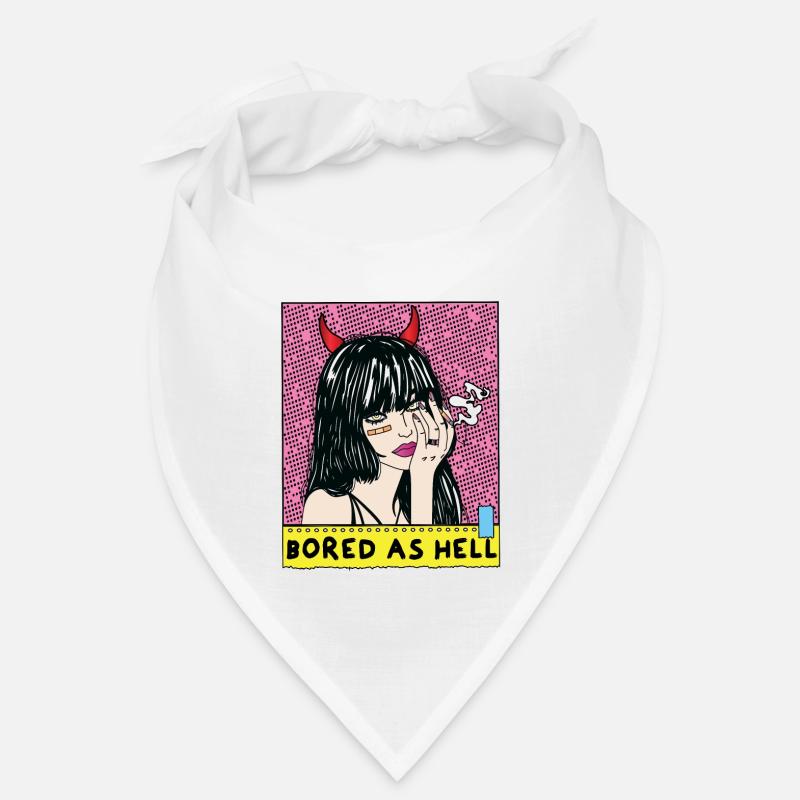 POP-ART Bored As Hell ARTWORK, Devil Frau années 80 Bandana