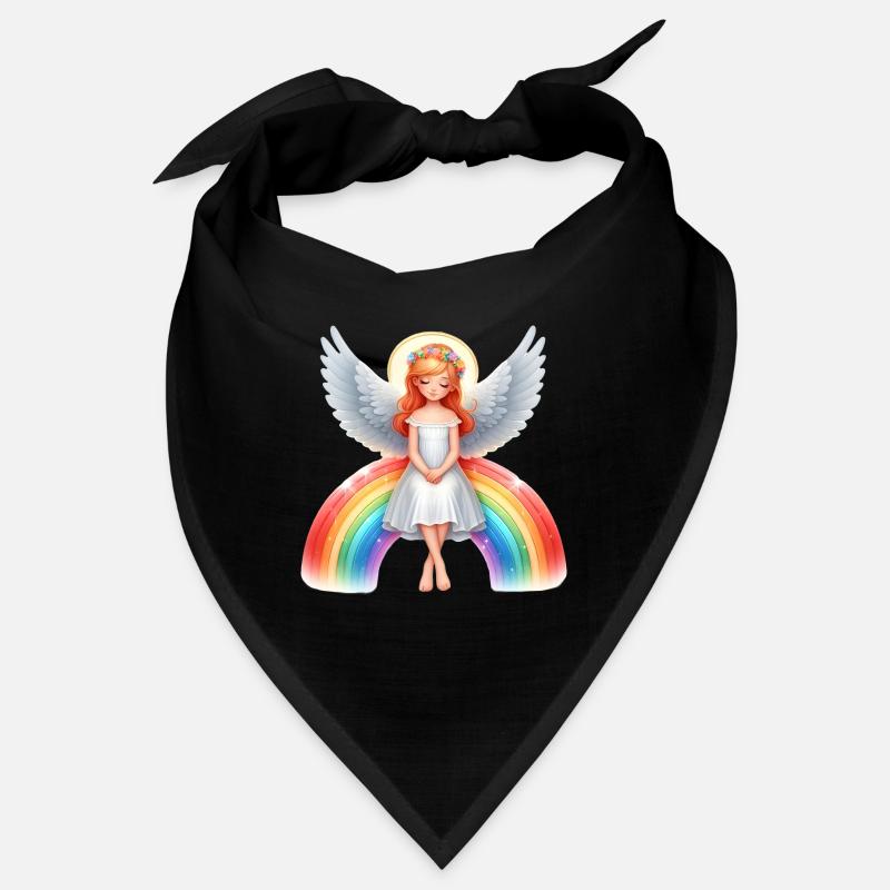 Engel sitzt auf Regenbogen Bandana