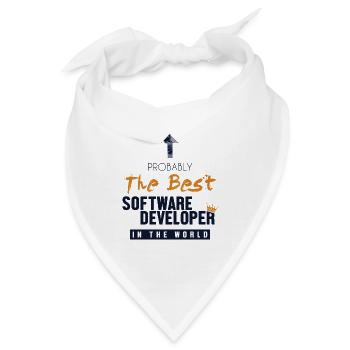 Best Software Developer World Developer Coder - Bandana - Weiß - Vorne