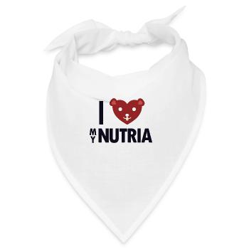 I love my Nutria Biberratte Sumpfbiber Biber - Bandana - Weiß - Vorne