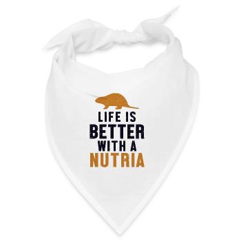 Life is Better with a Nutria Biber Biberratte - Bandana - Weiß - Vorne
