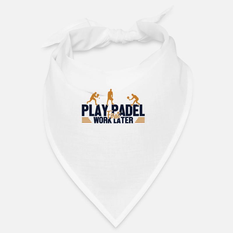 Play Padel Work Later Paddleball Paddle Tennis - Bandana - Weiß